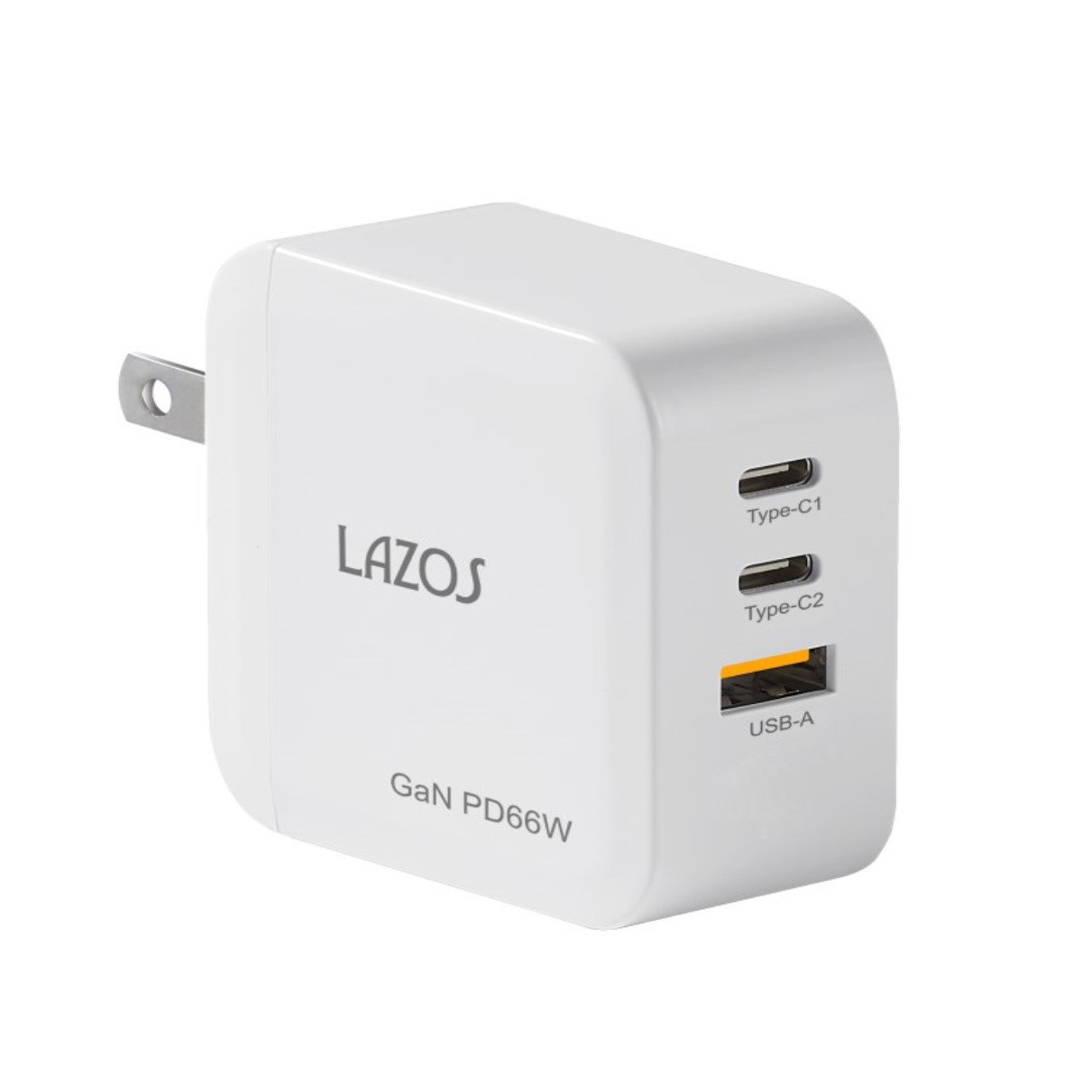 Lazos AC充電器 窒化ガリウム採用 GaN 3ポート 66W 高出力 L-AC3-G66W