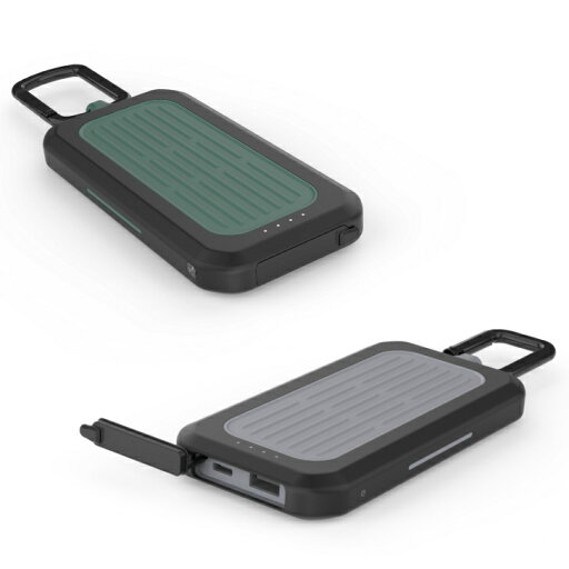 LAZOS モバイルバッテリーPD対応 防水防塵 LEDライト カラビナフック付 グレイ 10000mAh l-wpmb10-gr LAZOS モバイルバッテリーPD対応 防水防塵 LEDライト カラビナフック付 グレイ 10000mAh l-wpmb10-gr