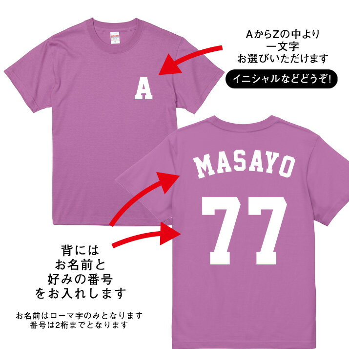 家族でお揃い！出産祝い！名前入り背番号Tシャツ　【 Number-T 】キッズサイズ　 お誕生日祝い プレゼント 内祝い 男の子 女の子 ギフト 名前入りTシャツ　背番号　年齢