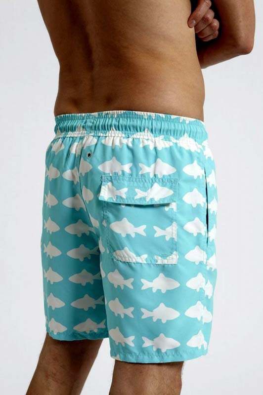 Tom & Teddy Fish Blue & White フィッシュ・ブルー＆ホワイト トム & テディー メンズ サイズ オーストラリアンスイムウェア 水着 男性用 サーフパンツ ハーフパンツ 海水浴 プール 海パン 生活用品