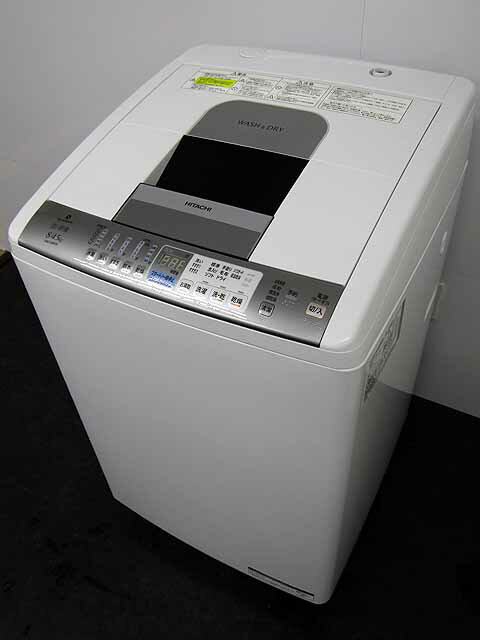 【あす楽】【中古 洗濯機】日立 全自動洗濯乾燥機 白い約束 NW-D8MX 8.0kg シルバー 2012年製【◆L◆】中古洗濯機 洗濯機 家電 4〜6人用 大家族 ファミリー 大型 激安 乾燥機能付