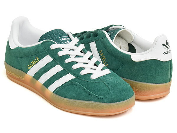 Rakuten - 【6/11 1:59まで★楽天スーパーSALE】adidas GAZELLE INDOOR【アディダス ガッツレー インドア ガゼル】【テラス ファッション トレーニング トレーナー カジュアル メンズ ウィメンズ レディース グリーン】COLLGREEN / FTWWHT / GUM