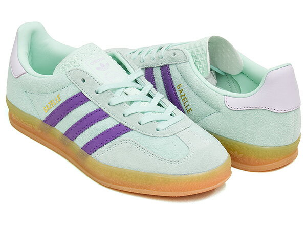Rakuten - 【6/11 1:59まで★楽天スーパーSALE】adidas GAZELLE INDOOR W【アディダス ガッツレー インドア ガゼル ウィメンズ】【テラス ファッション インドア トレーニング トレーナー カジュアル レディース ミントグリーン パープル】CLEMIN / ACTPUR / ICELAV