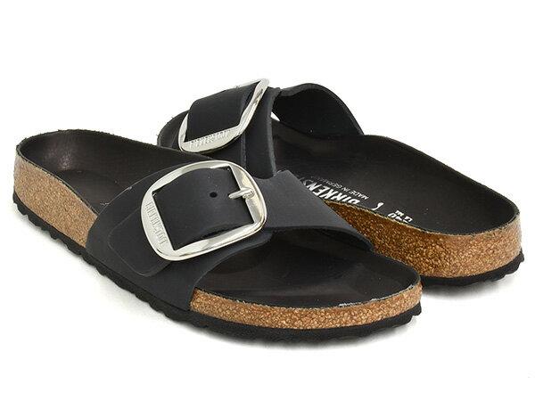 BIRKENSTOCK MADRID BIG BUCKLE rPVgbN }hbh rbO obN  T  Xgbv XCh rP i[ ו kobNU[ ubN  Vo[ BLACK   OILED LEATHER