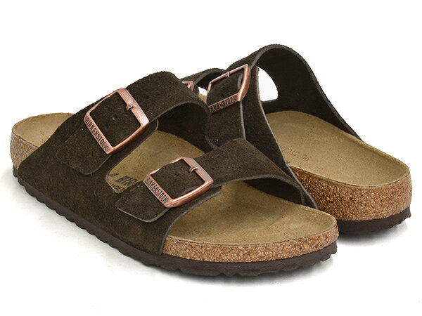 【現価格での販売は5/10 23:59まで】BIRKENSTOCK ARIZONA【ビルケンシュトック アリゾナ】【サンダル ストラップ スライド ビルケン レギュラー ナロー 普通幅 細幅 スエードレザー スウェード モカ ブラウン】MOCHA / SUEDE LEATHER