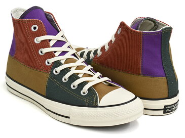 CONVERSE ALL STAR 100 PATCHWORK HI【コンバース オールスター 100周年 ハイ】【パッチワーク マルチ キャンバス コーデュロイ】OCHRE / RED (1SC595)