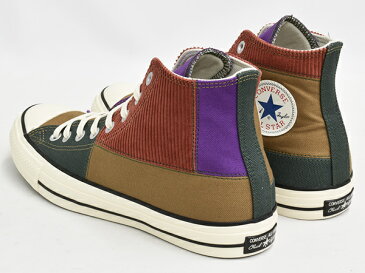 CONVERSE ALL STAR 100 PATCHWORK HI【コンバース オールスター 100周年 ハイ】【パッチワーク マルチ キャンバス コーデュロイ】OCHRE / RED (1SC595)