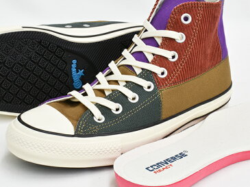 CONVERSE ALL STAR 100 PATCHWORK HI【コンバース オールスター 100周年 ハイ】【パッチワーク マルチ キャンバス コーデュロイ】OCHRE / RED (1SC595)