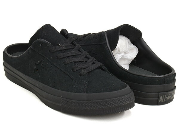 樂天商城 - 【6/11 1:59まで★楽天スーパーSALE】CONVERSE ONE STAR SUEDE MULE【コンバース ワンスター スエード スウェード】【ミュール 海外製 ブラックモノクローム】BLACK MONOCHROME