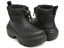 クロックス ブーツ レディース crocs STOMP PUFF BOOT【クロックス ストンプ パフ ブーツ】【厚底 チャンキー プラットフォーム】【ウィメンズ レディース メンズ ユニセックス 女性 男性 限定 ブラック】BLACK