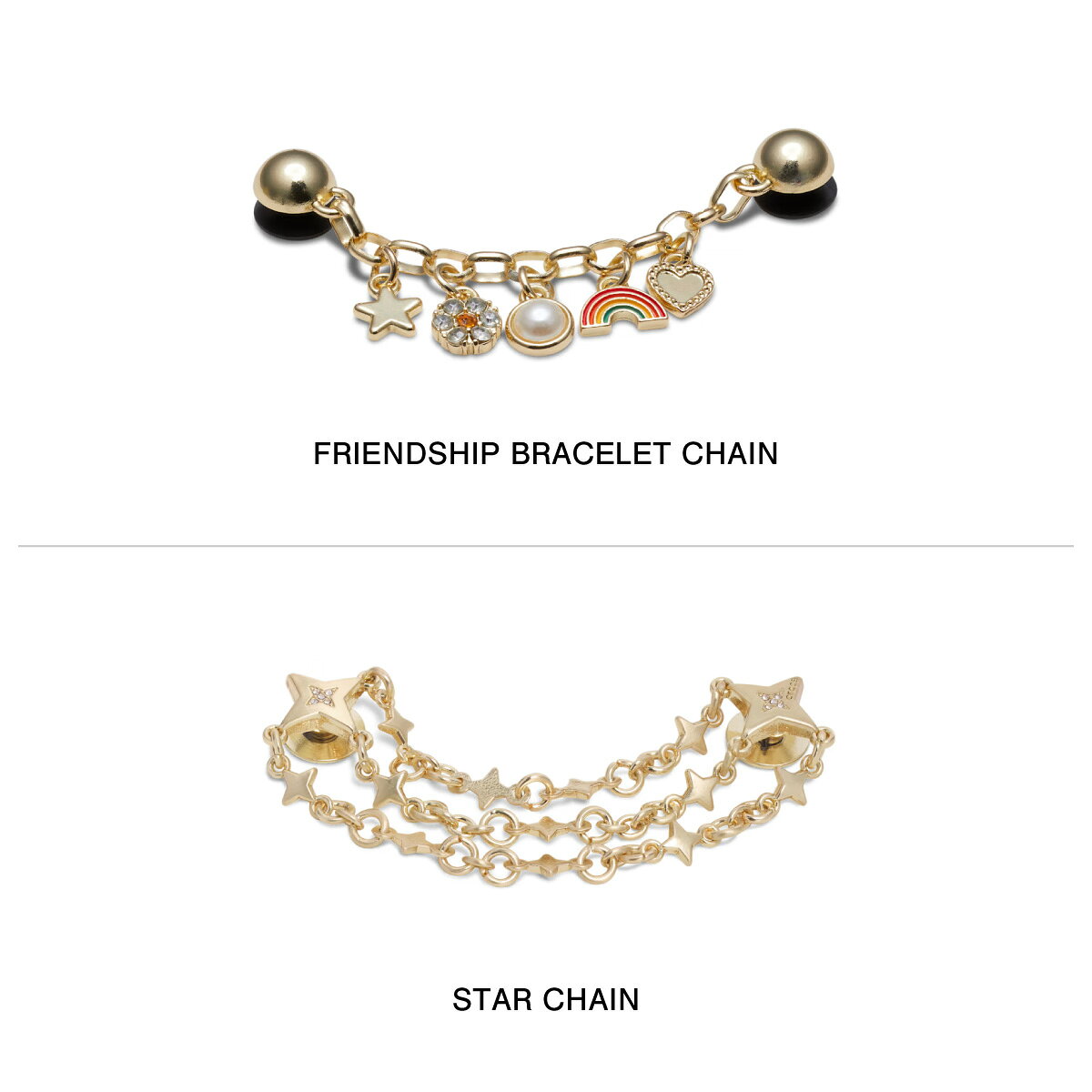 GETTRYの【9/11 23:59まで★楽天スーパーSALE】crocs JIBBITZ CHARMS CHAIN【クロックス ジビッツ チャーム】【チェーン アクセサリー カスタム フレンドシップ ブレスレット スター】｜アングル2