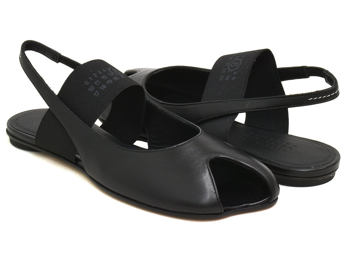Rakuten - 【6/11 1:59まで★楽天スーパーSALE】MM6 Maison Margiela ANATOMIC NUMERIC SLINGBACK【エムエム6 メゾン マルジェラ アナトミック ニューメリック スリングバック ナンバリング】【パンプス サンダル レディース ブラック】BLACK (s59wp0212-p3628-t8013)