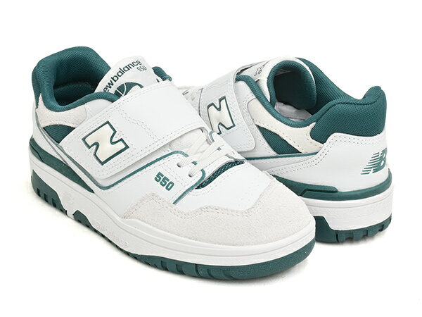 【楽天スーパーSALE限定価格 2/5 23:59まで】NEW BALANCE PHB550 TA【ニューバランス 550】【プライド PRIDE キッズ ジュニア シューズ スニーカー 子供 靴 ベルクロ レトロ バスケットボール ホワイト グリーン】WHITE / VINTAGE TEALのサムネイル