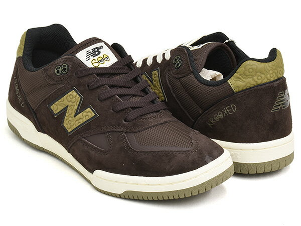 樂天商城 - 【6/11 1:59まで★楽天スーパーSALE】NEW BALANCE NUMERIC NM600 KKD【ニューバランス ヌメリック 600】【トム・ノックス Tom Knox クルキッド KROOKED】【シューズ スケシュー NB チョコレート ブラウン オリーブ】BROWN / GREEN