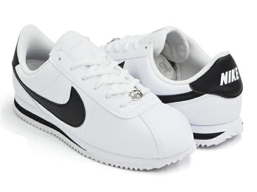 NIKE CORTEZ BASIC SL (GS)【ナイキ コルテッツ ベーシック スムースレザー グレード スクール】【ウィメンズ レディース ガールズ ジュニア 女性 サイズ】WHITE / BLACK