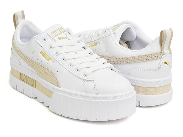 プーマ レザースニーカー メンズ 【5/20 23:59まで★75時間限定セール】PUMA MAYZE LTH WNS【プーマ メイズ レザー ウィメンズ LEATHER】【厚底 スニーカー シューズ レディース ガールズ ジュニア 女性 サイズ】PUMA WHITE - PEYOTE [sptm]