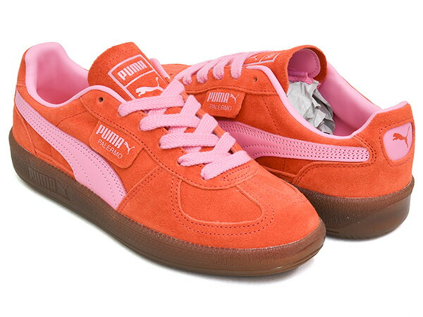 【Fashion THE SALE★1/14 23:59まで】PUMA PALERMO【プーマ パレルモ】【テラス ファッション インドア トレーニング トレーナー カジュアル】【スニーカー シューズ メンズ ウィメンズ レディース レッド ピンク】FIERCE RED - POISON PINK