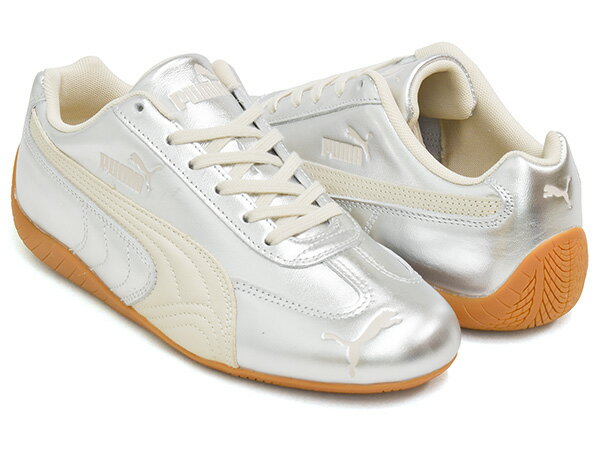 乐天商城 - PUMA SPEEDCAT SILVER WNS【プーマ スピードキャット ウィメンズ】【シルバー レーシング ドライビング シューズ ロープロファイル レースコア レディース ホワイト ガム】ALPINE SNOW - GUM