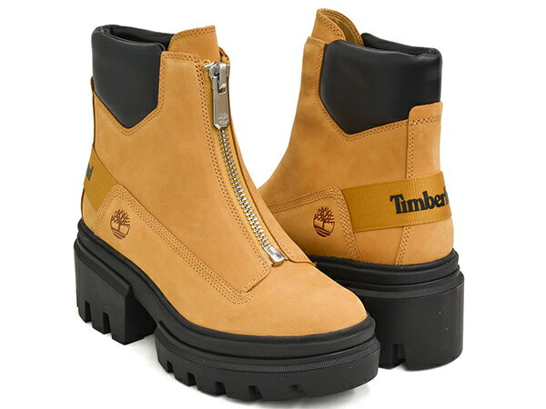 ティンバーランド Timberland WOMEN'S EVERLEIGH FRONT-ZIP BOOT【ティンバーランド エヴァーリー フロント ジップ ブーツ】【エヴァリー 厚底 カジュアル シューズ ウィメンズ レディース 女性 婦人 ウィート ヌバック】WHEAT NUBUCK