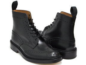 Tricker's BROGUE BOOTS STOW 5634【トリッカーズ ブローグ ブーツ ストウ】【COUNTRY BOOTS カントリーブーツ MALTON モールトン 2508】BLACK BOX CALFFITTING:5 (Eワイズ相当)