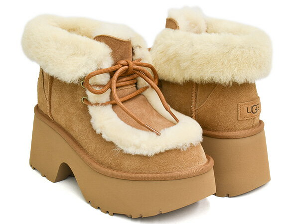 UGG W ESMEE LACE UP【アグ エスミー レース アップ】【厚底 カジュアル ブーツ シューズ スタイルアップ】【ウィメンズ レディース チェスナット ブラウン】CHESTNUT