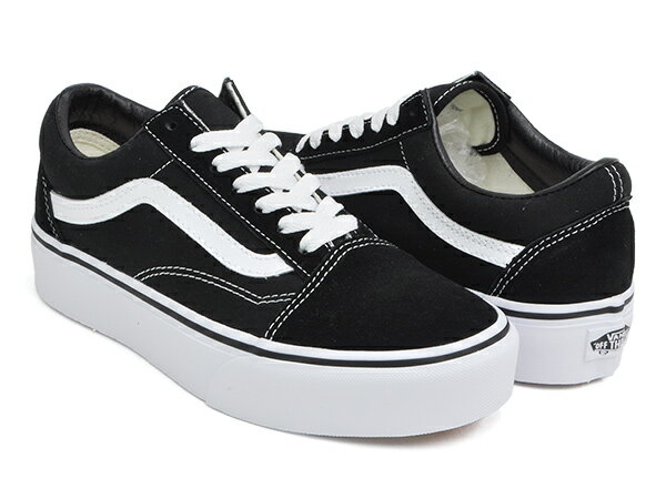 VANS OLD SKOOL PLATFORM【バンズ オールドスクール プラットフォーム 厚底】【ウィメンズ レディース ガールズ ジュニア 女性 サイズ】BLACK / WHITE