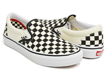 VANS SKATE SLIP-ON【バンズ スケート スリッポン チェッカーボード チェック】【スケートボード SKATEBOARDING SB プロ PRO】(CHECKERBOARD) BLACK / OFF WHITE