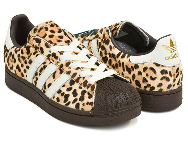 Rakuten - 【現価格での販売は6/16 23:59まで】adidas SUPERSTAR II W【アディダス スーパースター 2 ウィメンズ】【バスケットボール シューズ カジュアル スニーカー レディース メンズ アニマル ジャガー レパード ヒョウ】DBROWN / IVORY / GOLDMT