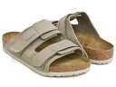 BIRKENSTOCK UJI【ビルケンシュトック ウジ】【サンダル スライド ベルクロ ビルケン レギュラー ナロー 普通幅 細幅 ヌバック スエード レザー スウェード トープ ベージュ】TAUPE / NUBUCK / SUEDE LEATHER
