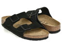 BIRKENSTOCK ARIZONA【ビルケンシュトック アリゾナ】【サンダル ストラップ スライド ビルケン レギュラー ナロー 普通幅 細幅 スエードレザー スウェード ブラック 黒】BLACK / SUEDE LEATHER