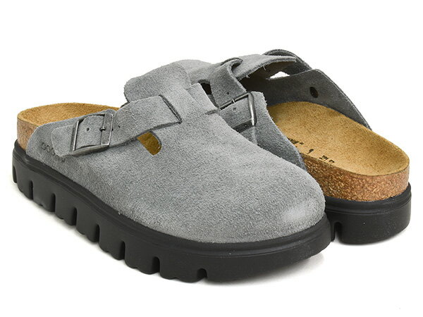 BIRKENSTOCK BOSTON PAP CHUNKY【ビルケンシュトック ボストン チャンキー】【パピリオ PAPILLIO サンダル 厚底 クロッグ ビルケン ナロー 細幅 スエードレザー スウェード バサルト グレー】BASALT GRAY / SUEDE LEATHER