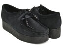 【期間限定セール 1/30 23:59まで】Clarks WOMENS WALLACRAFT BEE【クラークス ウィメンズ ワラクラフト ビー】【厚底 ワラビー シューズ 革靴 レディース 婦人 女性 WALLABEE ブラック 黒 スウェード スエード】BLACK SUEDE (WIDTH:D)