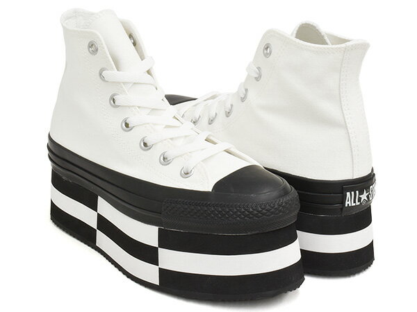 楽天GETTRY MAG【現価格での販売期間は6/17 23:59まで】CONVERSE ALL STAR CHUNKYBLOCK HI【コンバース オールスター ハイ】【チャンキーブロック 厚底 プラットフォーム チャックテイラー ホワイト ブラック】WHITE / BLACK （5SE180）