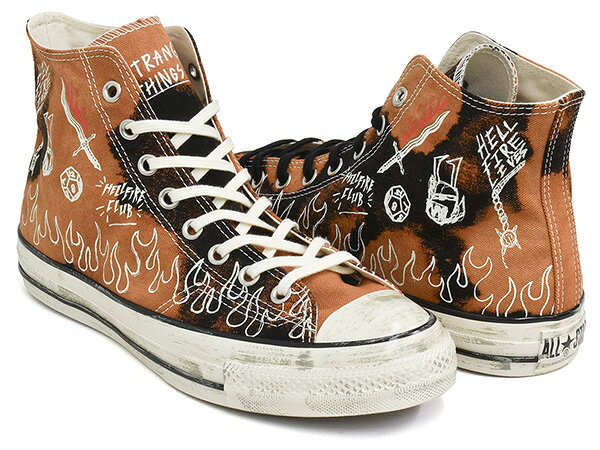 CONVERSE ALL STAR AGED 87 HC HI / STRANGER THINGS 5【コンバース オールスター エイジド ハイ】【ストレンジャー・シングス 未知の世界 シーズン5 ヘルファイア・クラブ HELLFIRE CLUB ブリーチドブラック】BLEACHED BLACK (1SE915)
