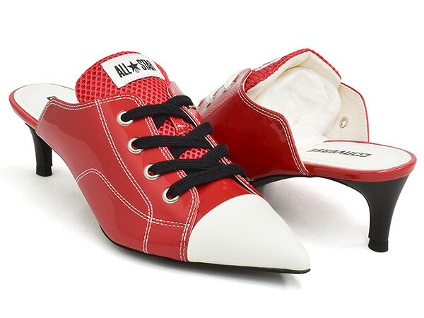 CONVERSE ALL STAR POLARIGE MULE【コンバース オールスター ポラリージュ ミュール】【ポインテッドトウ ヒール ミュールパンプス】【メイド イン ジャパン 日本製 国産 日本限定 MADE IN JAPAN レッド】RED