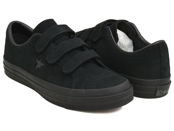【現価格での販売は4/23 23:59まで】CONVERSE ONE STAR SUEDE V-3【コンバース ワンスター スエード スウェード】【ヴィースリー ベルクロ 海外製 ブラックモノクローム】BLACK MONOCHROME