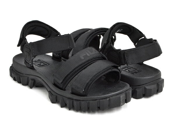 FILA YAK SANDAL【フィラ ヤク サンダル】【ストラップ スポーツ 厚底 ウィメンズ レディース ガールズ 女性 サイズ】BLACK / BLACK / BLACK (5SM00542-001)