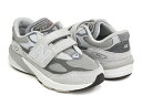 【期間限定セール 11/27 1:59まで】 NEW BALANCE PV990 GL6【ニューバランス 990 V6 6代目】【キッズ ジュニア シューズ スニーカー 子供 靴 ベルクロ グレー GRAY】GREY / SILVER ［sptm］