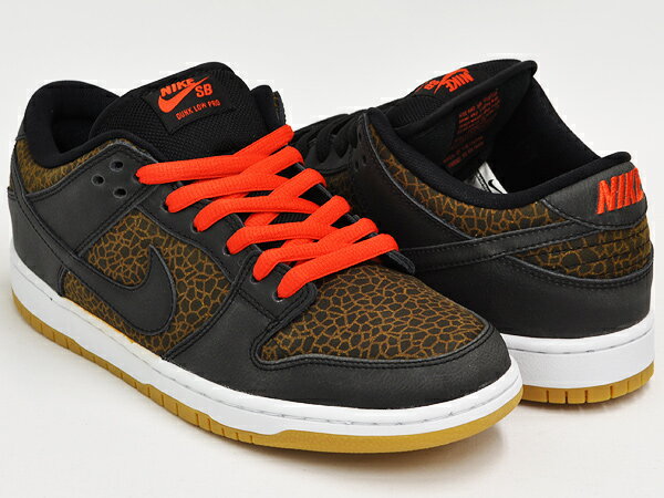 NIKE DUNK LOW PREMIUM SB ''GIRAFFE''【ナイキ ダンク ロー プレミアム ジラフ キリン】BLACK / BLACK - TEAM ORANGE