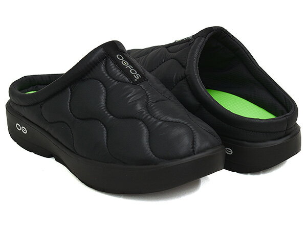 OOFOS WOMEN'S OOCOOZIE THERMO MULE【ウーフォス ウィメンズ ウークージー サーモ ミュール】【プリマロフト PRIMALOFT リカバリー サンダル クロッグ アフタースポーツ レディース ブラック】BLACK