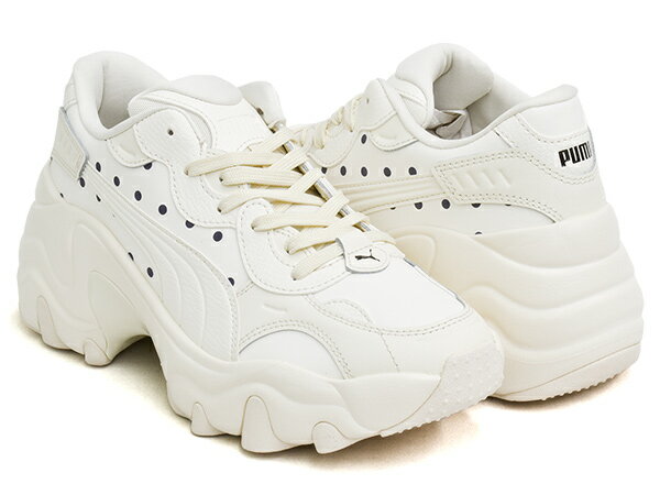 【5/20 23:59まで★期間限定セール】PUMA PULSAR WEDGE WNS POLKA DOT【プーマ パルサー ウェッジ ウィメンズ】【ポルカドット 水玉 厚底 ウェッジソール チャンキー スニーカー レディース サイズ】FORSTED IVORY / FR IVORY / NAVY