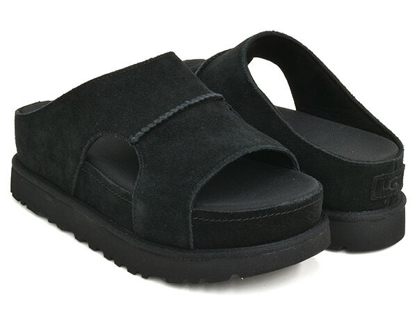 UGG W GOLDENSTAR HI CUTOUT SLIDE【アグ ゴールデンスター ハイ カットアウト スライド】【厚底 サンダル スタイルアップ】【ウィメンズ レディース WOMEN ブラック】BLACK