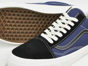 VANS VAULT OG OLD SKOOL LX【バンズ ボルト オリジナル オールドスクール ラックス】【スウェード キャンバス オージー エルエックス】(SUEDE / CANVAS) BLACK / INSIGNIA BLUE