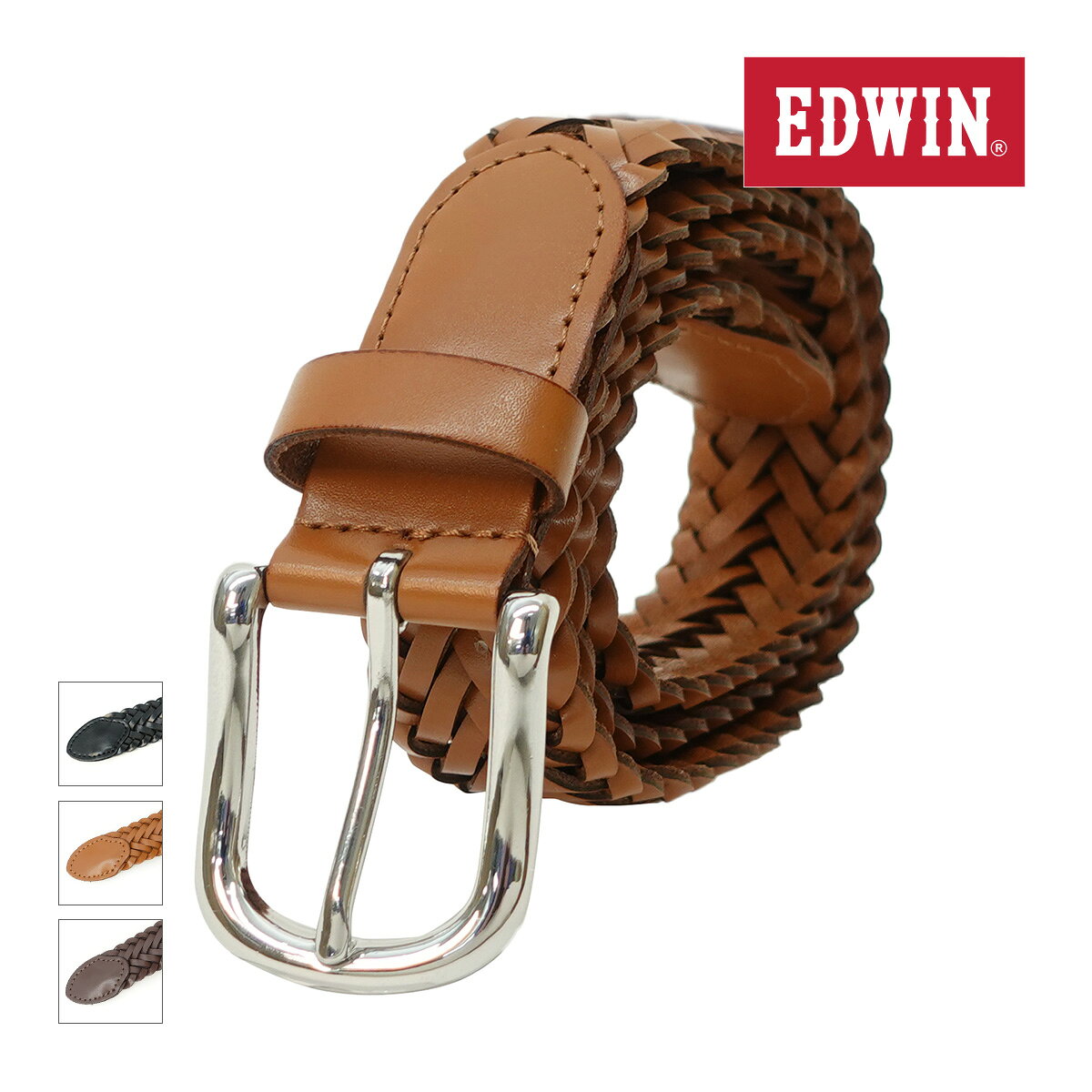 ジーンズでもおなじみのEDWIN【エドウイン】からスプリットレザーを採用したメッシュベルトが登場しました。 メッシュ部分にピン先を挿すことで無段階にサイズ調節でき快適に着用できます。 ■素材：牛床革 ■サイズ：幅3.2cm×全長112cm ・モニターの発色により実際と異なる場合があります ・この商品は当店他店舗でも販売しております。在庫数の更新は随時行っておりますが、お買い上げいただいた商品が、品切れになってしまうこともございます。その場合、お客様には必ず連絡をいたしますが、万が一入荷予定がない場合は、キャンセルさせていただく場合もございますことをあらかじめご了承ください。