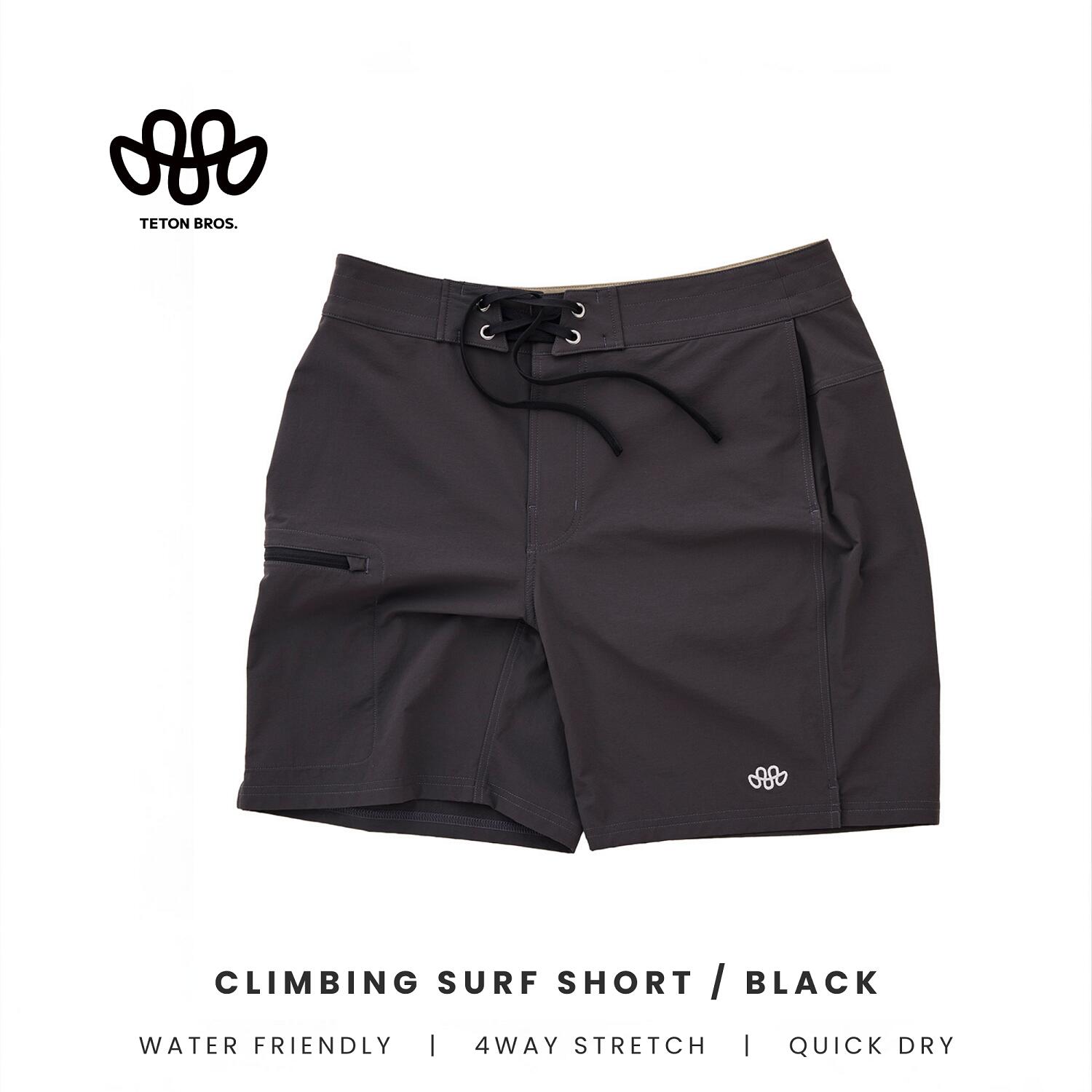 TETON BROS CLIMBING SURF SHORT BLACK TB261-12M ティートンブロス クライミングサーフショーツ メンズ ショートパンツ アウトドア サーフショーツ