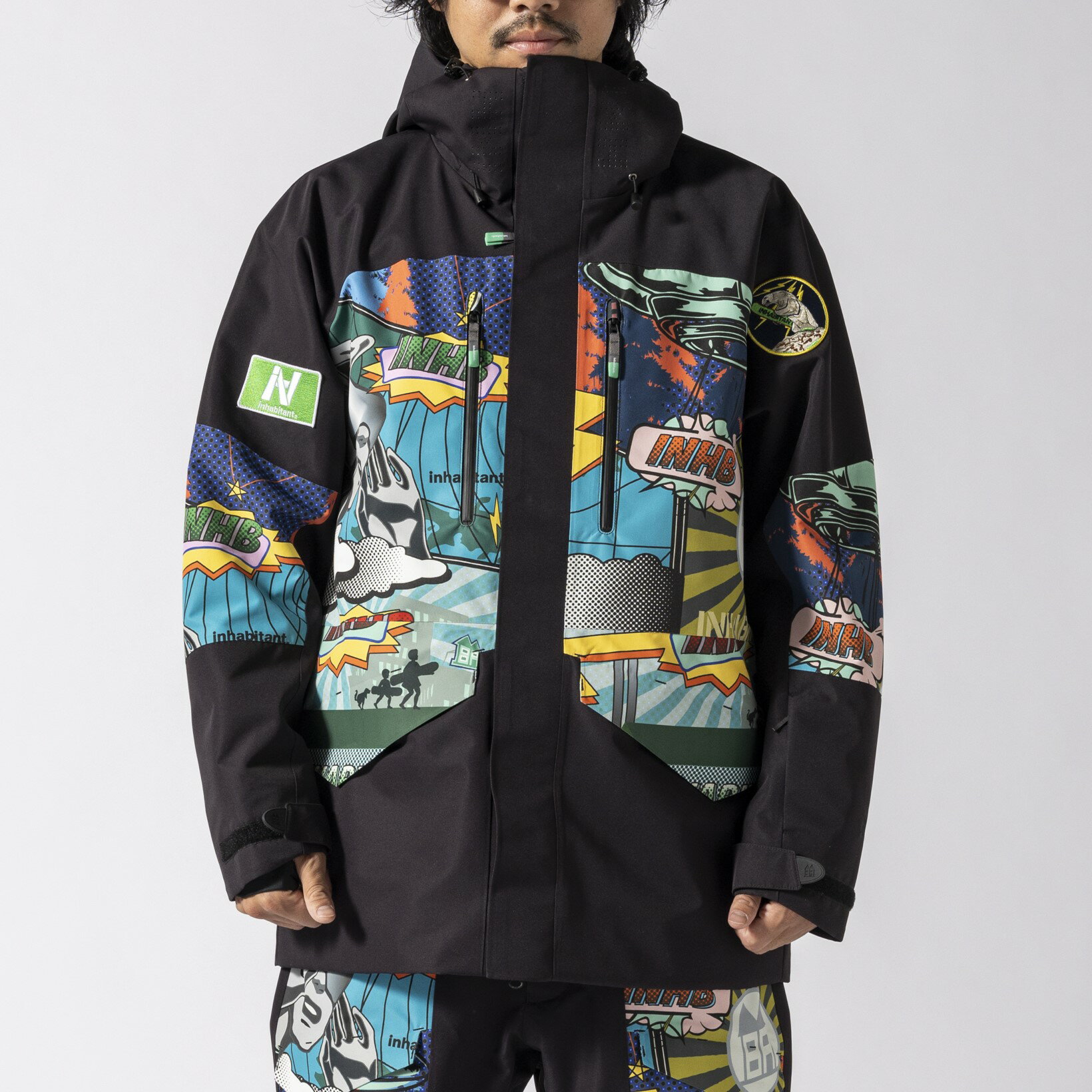 inhabitant INH フルジップ スノージャケット メンズ レディース 防水20,000mm 撥水 スノーボード ジャ..