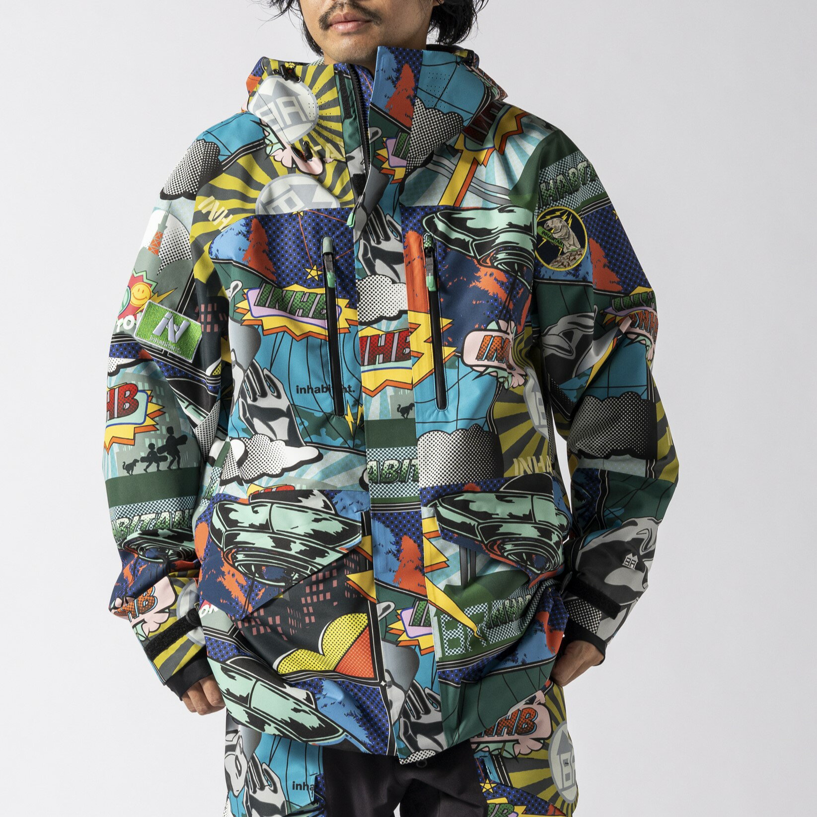 inhabitant INH フルジップ スノージャケット メンズ レディース 防水20,000mm 撥水 スノーボード ジャ..