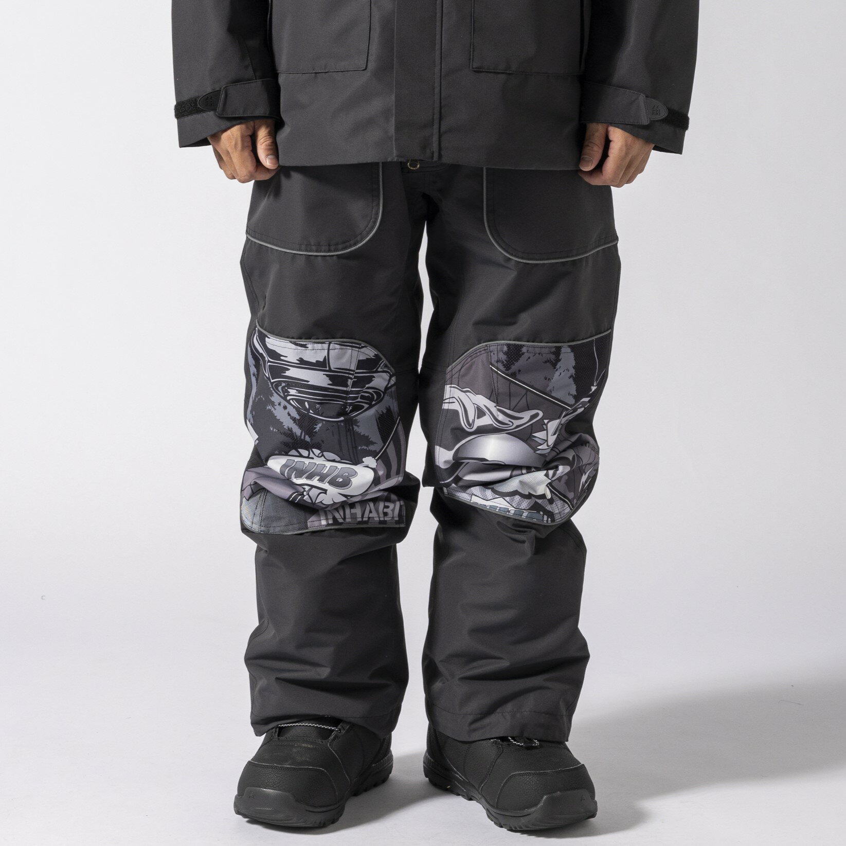 INHABITANT インハビタント PIPING LINE SNOW PANTS スノーパンツ メンズ レディース 防水 ストレート ..
