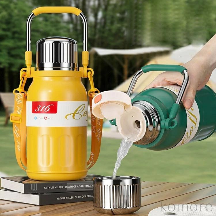 タンブラー 保冷 直飲み カップ付き 800ml 蓋付き 茶こし付き 水筒 000ml ステンレ...