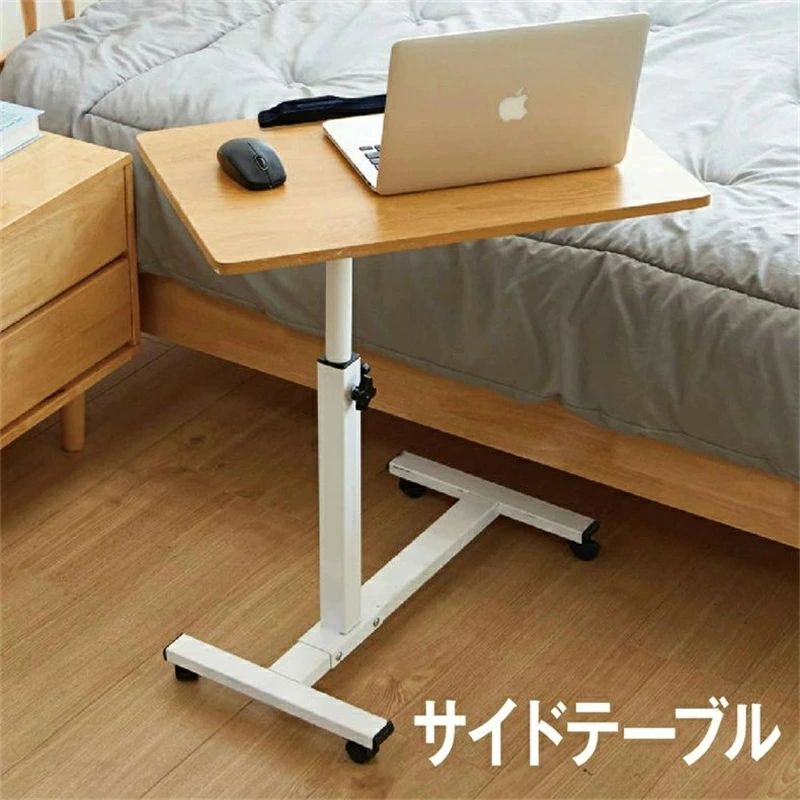 サイドテーブル キャスター付き ナイトテーブル 北欧 ベッド用 ミニテーブル 折りたたみ 高さ調整 角度調整